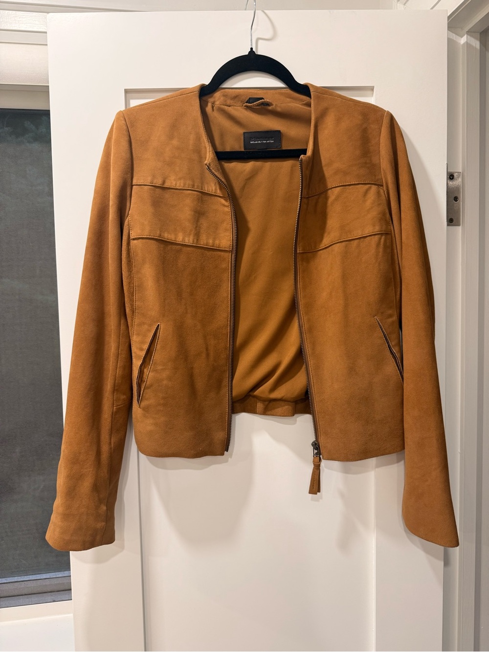 Mackage Suede Leather Jacket in Camel